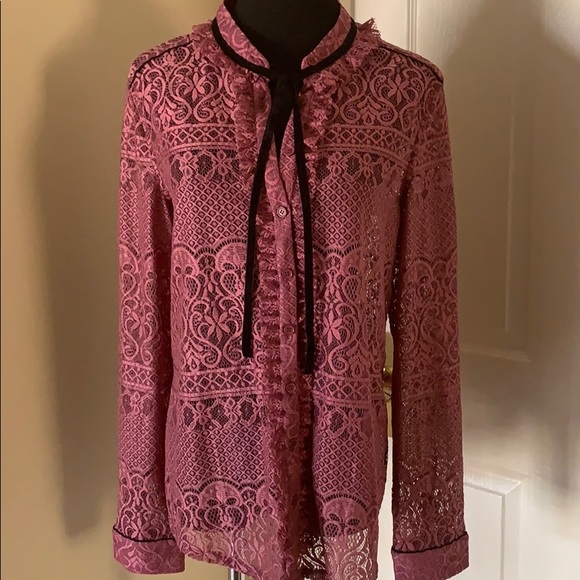 LACE AND VELVET TOP - Picture 3 of 8